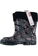 Bottes de pluie mi-hautes à imprimé fleuri pour femmes, doublées XQ 2