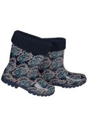 Bottes de pluie mi-hautes à imprimé fleuri pour femmes, doublées XQ 3