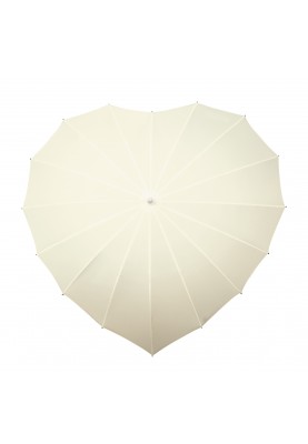 Parapluie de mariage en forme de cœur blanc / écru