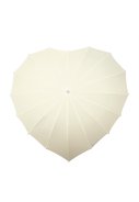 Parapluie de mariage en forme de cœur blanc / écru