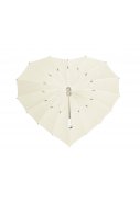 Parapluie de mariage en forme de cœur blanc / écru 3