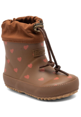 Botte en caoutchouc brune Coeur 