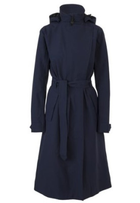 Imperméable long Urban Outdoor bleu marine pour femme / trench-coat de Agu