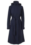 Imperméable long Urban Outdoor bleu marine pour femme / trench-coat de Agu