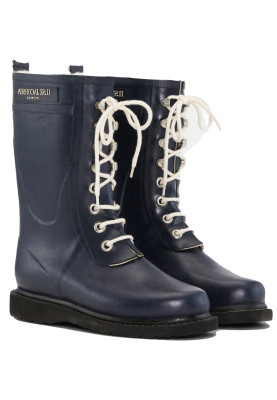 Bottine mi-haute bleu marine à lacets d'Ilse Jacobsen