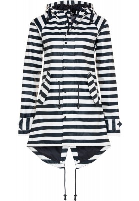 Parka Imperméable pour femme - Bleu foncé à rayures blanches HafenCity®