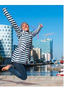 Parka Imperméable pour femme - Bleu foncé à rayures blanches HafenCity® 2