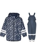 Combinaison de pluie bleu marine Forest Animals doublée polaire de Playshoes