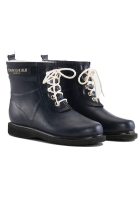 Botte basse en caoutchouc bleu marine à lacets Ilse Jacobsen