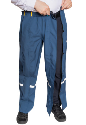 Pantalon de pluie bleu marine avec fermeture éclair intégrale Hello Rain