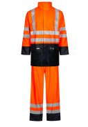 Ensemble imperméable Hi-Vis fluor orange / bleu foncé de Lyngsøe Rainwear 1