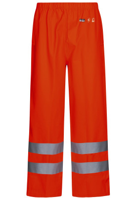 Pantalon imperméable haute visibilité rouge fluo de Lyngsøe Rainwear