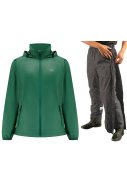 Ensemble pluie Forest Green de Mac in a Sac (pantalon à fermeture intégrale)