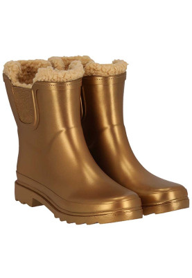 Bottes Chelsea de pluie femme or métallisé doublées de XQ