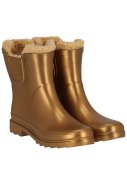 Bottes Chelsea de pluie femme or métallisé doublées de XQ
