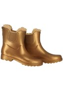 Bottes Chelsea de pluie femme or métallisé doublées de XQ 3