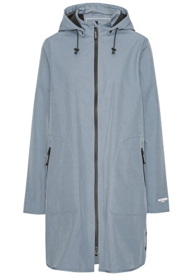 Manteau imperméable Softshell A-ligne gris-bleu par Ilse Jacobsen