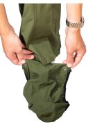Vert (Olive) pantalon de pluie Storm 20K avec fermeture intégrale et sur-chaussures 8