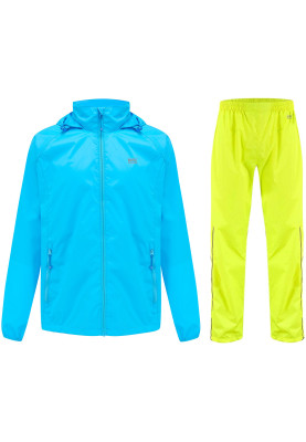 Combinaison de pluie bleu / jaune néon Mac in a Sac (Pantalon jaune néon avec fermeture éclair intég