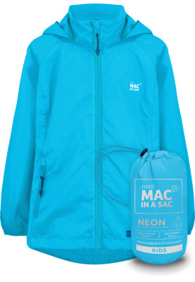Veste de pluie enfant néon bleue Mac in a Sac