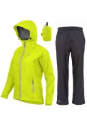 Ensemble de pluie femme jaune fluo Stow and Go de Highlander 1