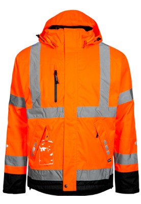 Veste de pluie haute visibilité orange/noir Lyngsøe Rainwear