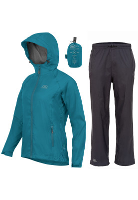 Ensemble de pluie bleu pétrole Stow and Go de Highlander