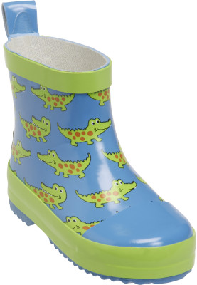 Botte de pluie courte bleue avec crocodile vert de Playshoes