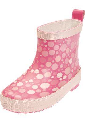 Botte de pluie courte rose à pois de Playshoes