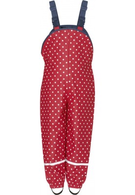 Pantalon de pluie rouge à pois avec bretelles de Playshoes