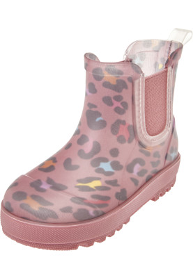 Bottes de pluie Chelsea basses à imprimé léopard rose de Playshoes