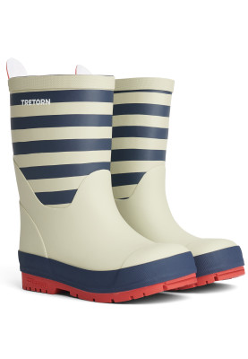 Bottes de pluie enfant Gränna rayées sable et bleu de Tretorn