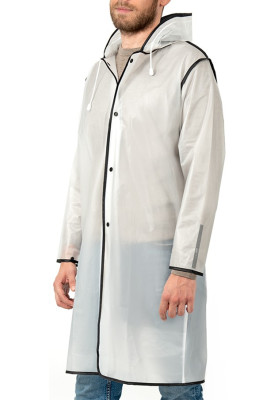 Imperméable City Trench semi-transparent à bordure noire de Perletti