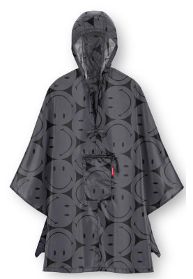 Poncho de pluie Smiley noir et gris par Reisenthel