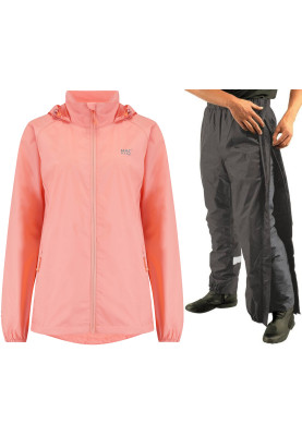 Combinaison de pluie corail doux Mac in a Sac (pantalon à fermeture intégrale)