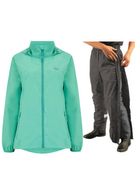 Combinaison de pluie vert Tiffany Mac in a Sac (pantalon à fermeture intégrale)