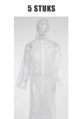 Imperméable jetable pour enfants transparent avec fermeture à pression – 5 pièces