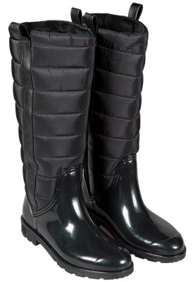 Bottes de pluie noires doublées Fashion pour femme XQ