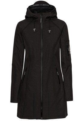 Veste imperméable softshell trois-quarts noire d'Ilse Jacobsen