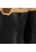 Bottes de pluie Chelsea femme noires fourrées en caoutchouc XQ 2