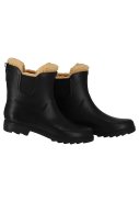 Bottes de pluie Chelsea femme noires fourrées en caoutchouc XQ 3