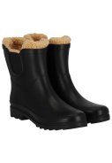 Bottes de pluie Chelsea femme noires fourrées en caoutchouc XQ