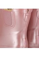 Bottes Chelsea de pluie femme rose métallisé doublées de XQ 3