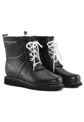 Botte de pluie basse noire à lacets d'Ilse Jacobsen