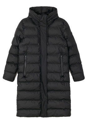 Veste de pluie puffer longue noire Glaze de Tantä